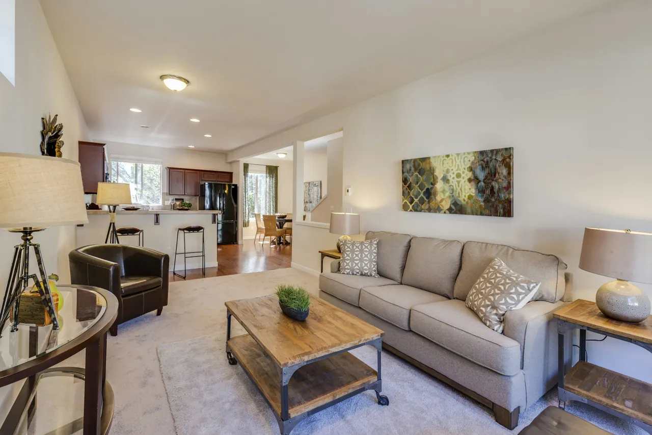 Bright residential interior illustrating a calm, practical home-planning palette — editorial photograph