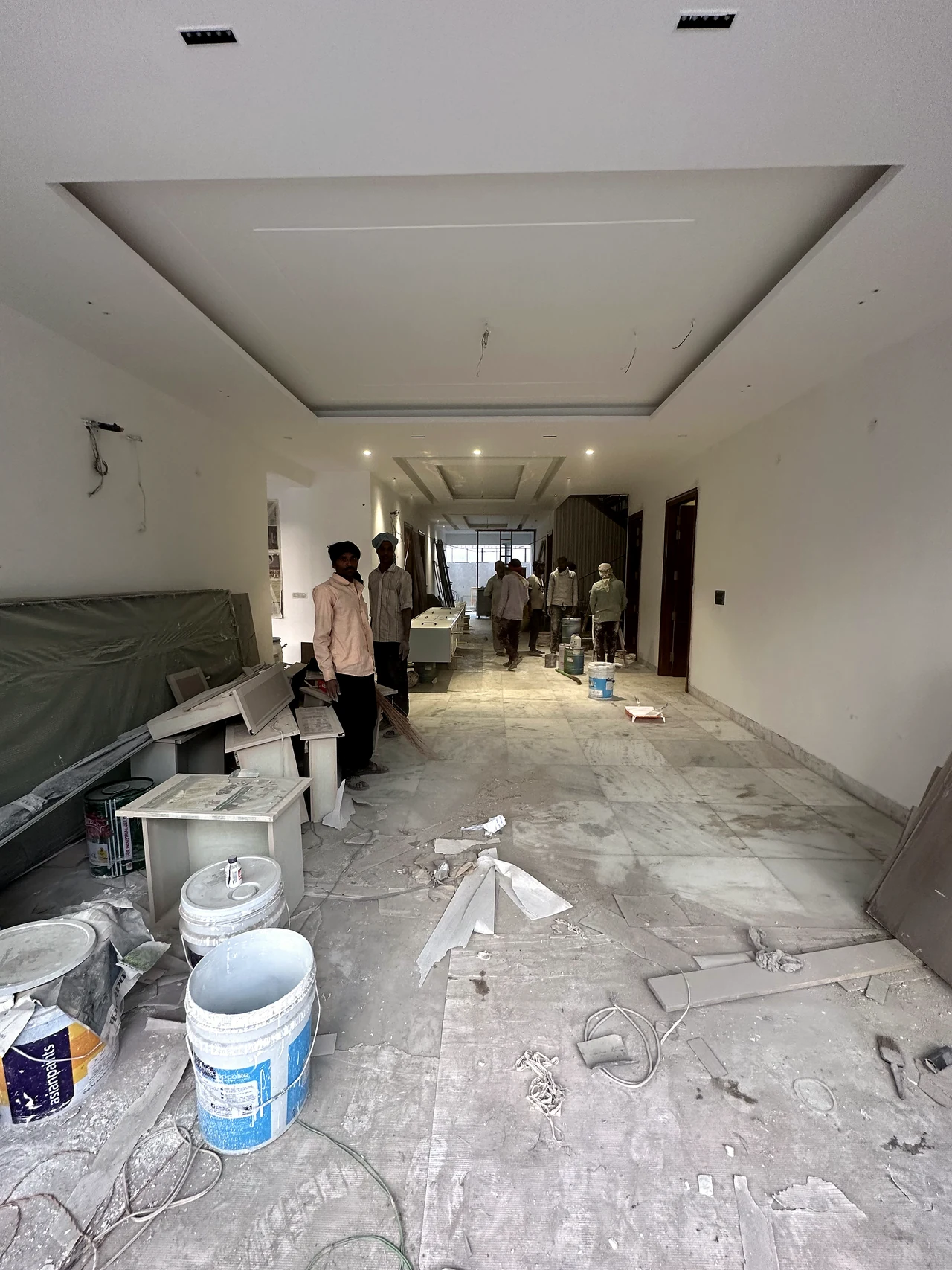Living area photographed during interior site work