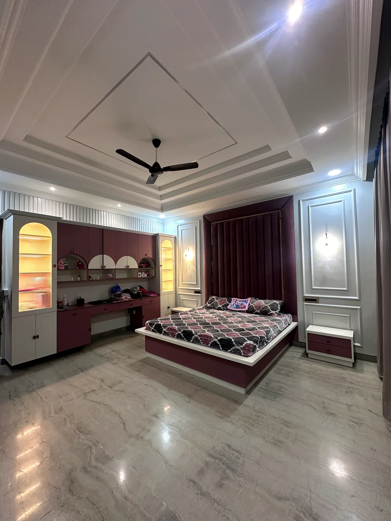 Alternate view of the rose bedroom and ceiling design